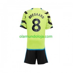 Camisola Arsenal Odegaard 8 Criança Equipamento Segundo 2023-2024 Manga Curta